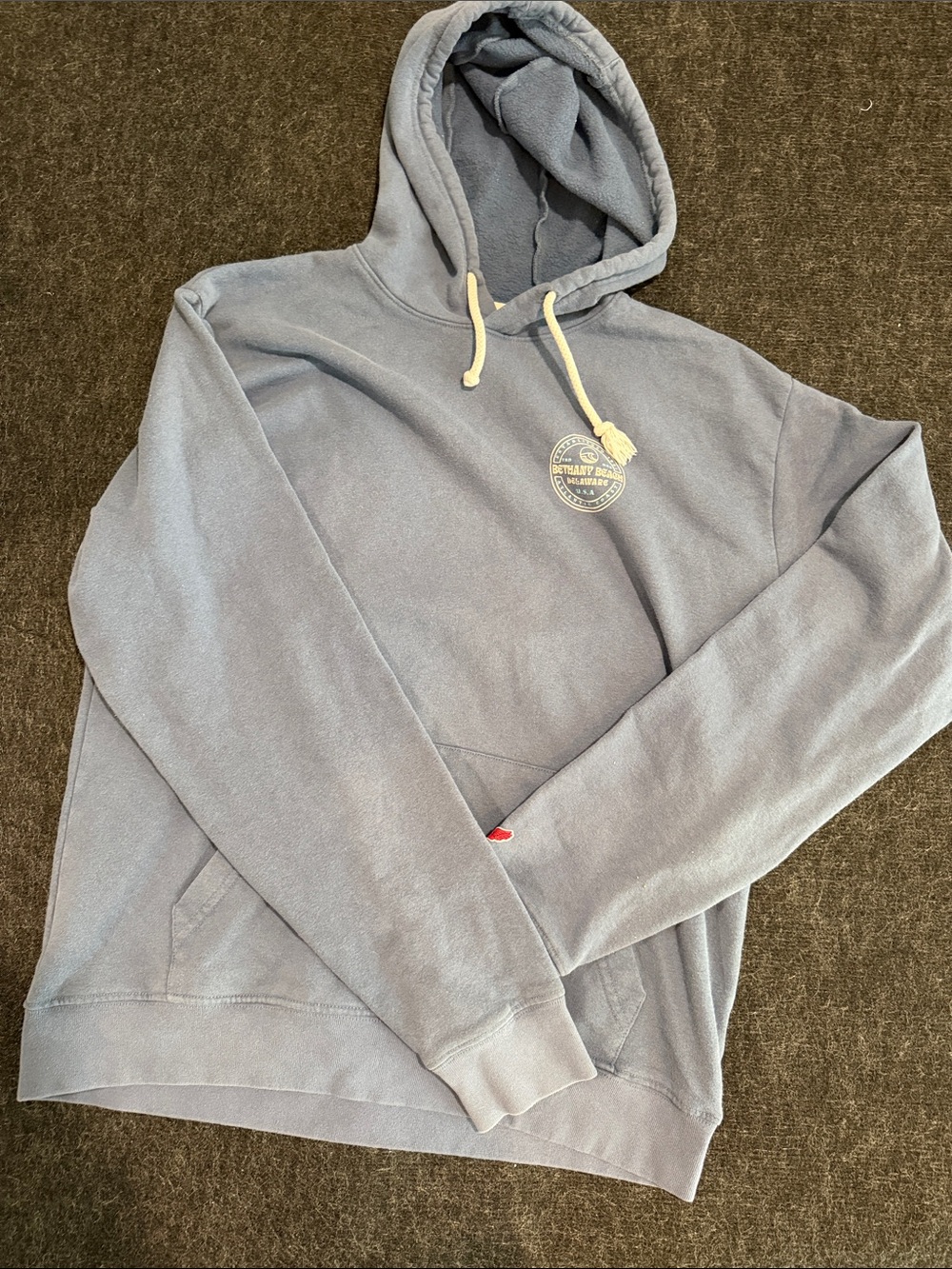 League Light / coastal Blue Pullover Hoodie with Chest and Back‎ Emblem sz L